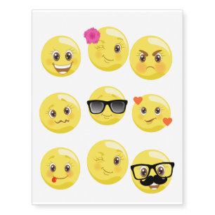 Emoji Emoticons Temporary Tattoos