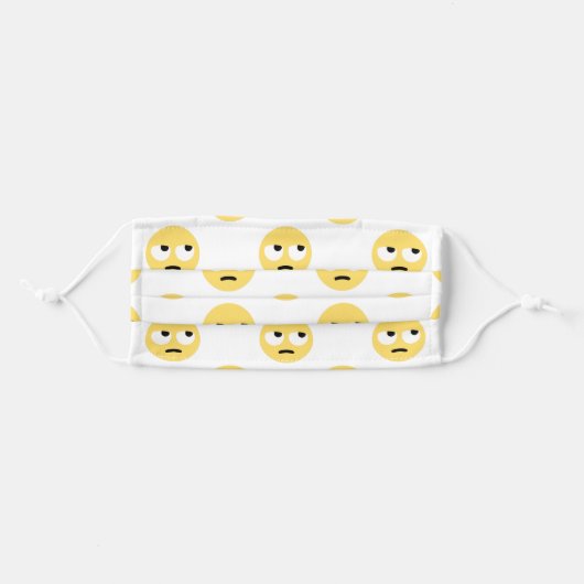 emoji eye rolling adult cloth face mask (Front, Folded)