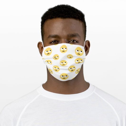 emoji eye rolling adult cloth face mask (Worn)