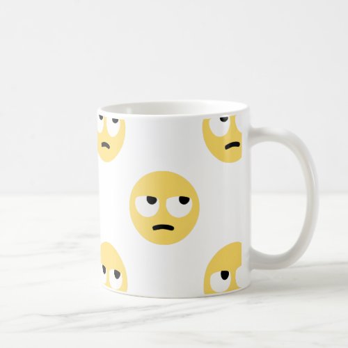 emoji eye rolling coffee mug