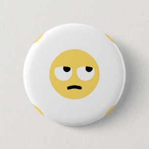 emoji eye rolling pinback button