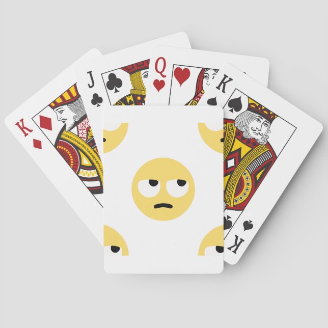 emoji eye rolling poker cards (Back)