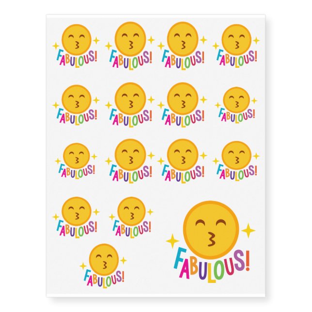 Emoji Fabulous Temporary Tattoos (Front)