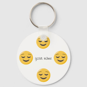 Emoji Face and '' Your Name Here " Keychain