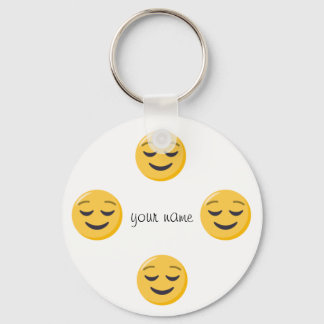 Emoji Face  and '' Your Name Here " Keychain