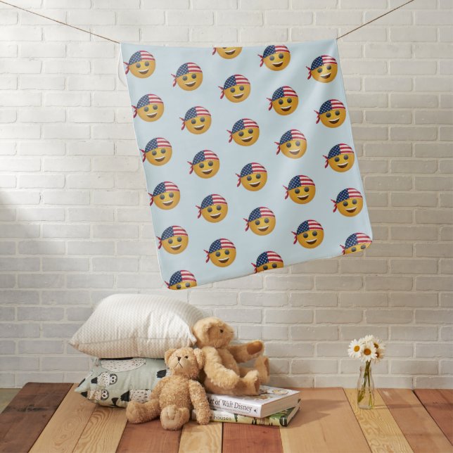 Emoji Face Baby Blanket (In Situ)