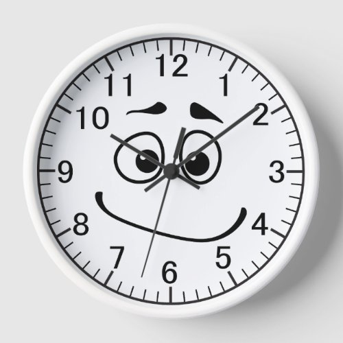 Emoji Face Character Expression Cartoon Clock