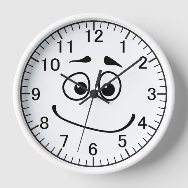 Emoji Face Character Expression Cartoon Clock (Front)