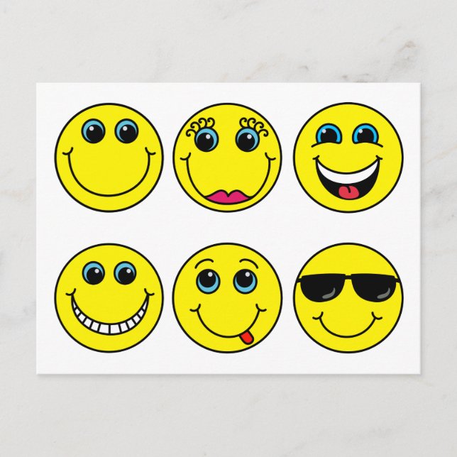Emoji Face Characters Postcard (Front)