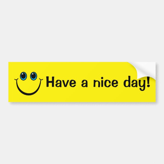 Emoji Face Have a nice day Bumper Sticker (Front)