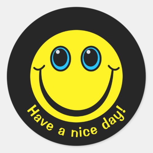 Emoji Face Have a nice day Classic Round Sticker