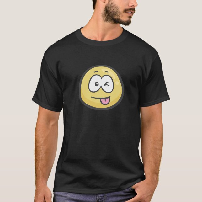 Emoji: Face With Stuck-Out Tongue And Winking Eye T-Shirt (Front)