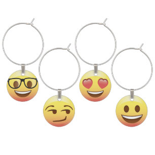 Emoji Faces Good Times Party Wine Charms