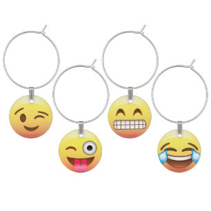 Emoji Faces Good Times Party Wine Charms