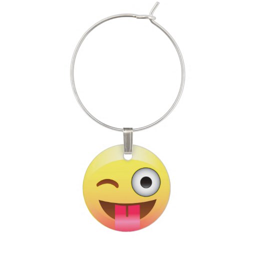 Emoji Faces Good Times Party Wine Charms | Zazzle