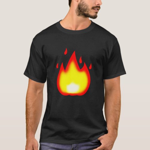 Emoji Fire Flame Hot Tee