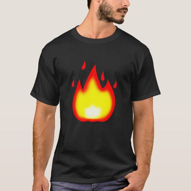 Emoji Fire Flame Hot Tee (Front)