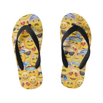 Emoji Flip Flops Kids by LittleMissAllsorts at Zazzle