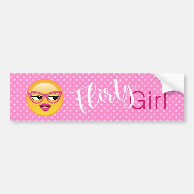 Emoji Flirty Girl ID227 Bumper Sticker (Front)