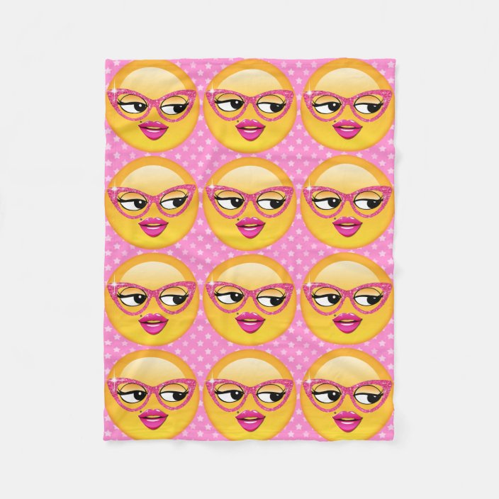 Emoji Flirty Girl Id227 Fleece Blanket