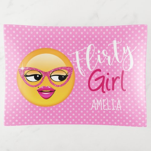 Emoji Flirty Girl ID227 Trinket Tray