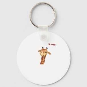 emoji frowning angry giraffe face keychain