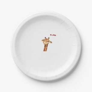 emoji frowning angry giraffe face paper plates