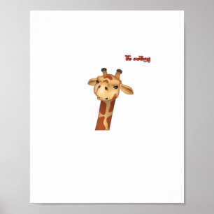 emoji frowning angry giraffe face poster