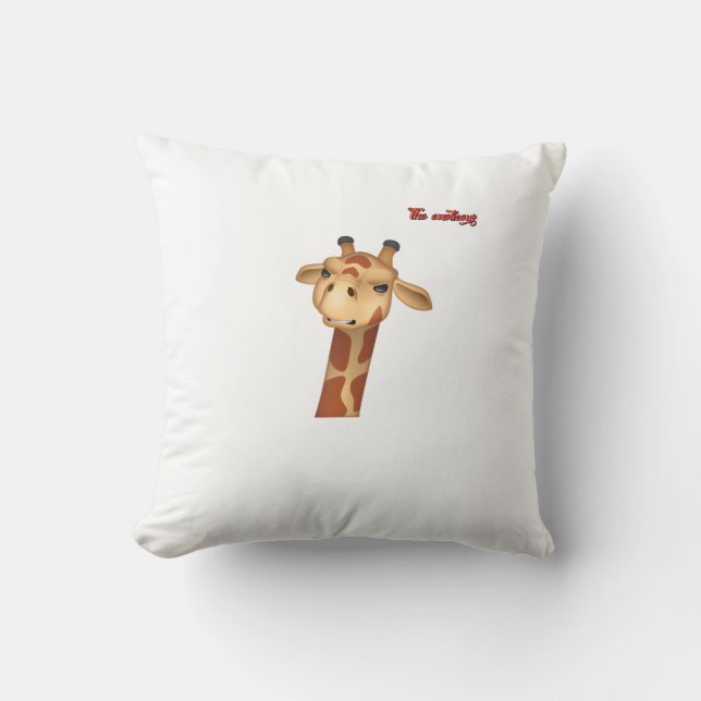 emoji frowning angry giraffe face  throw pillow (Front)