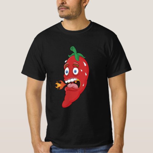 Emoji Funny Chilli Pepper Hot Sauce Food Lover   T_Shirt