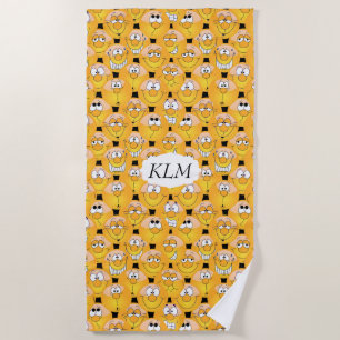 Emoji 😊 Funny Yellow Faces Beach Towel