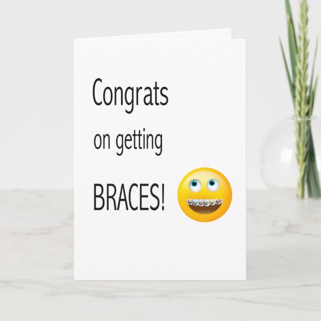 Emoji getting Braces Congratulations Card (Front)