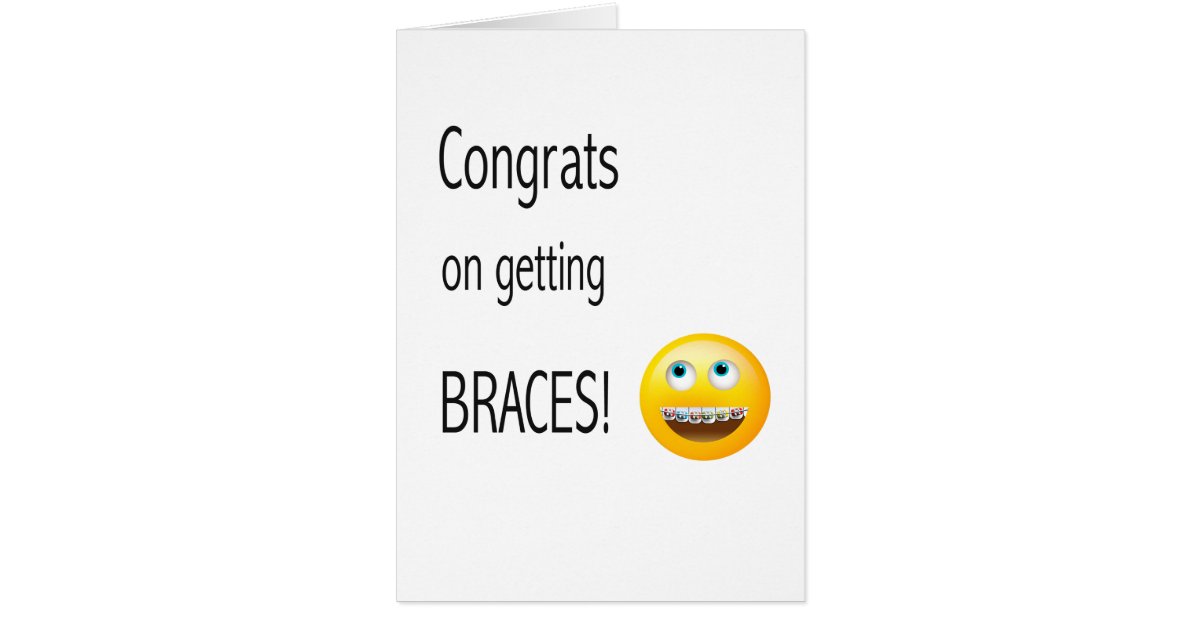 Emoji getting Braces Congratulations Card