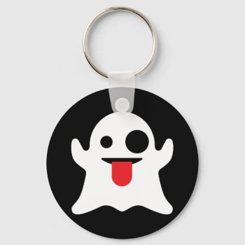 Emoji Ghost Keychain by MishMoshEmoji at Zazzle