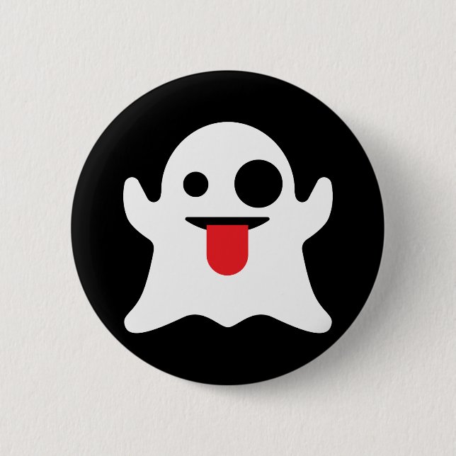 Emoji Ghost Pinback Button (Front)