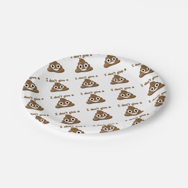 Emoji Give A Poo Paper Plates (Angled)