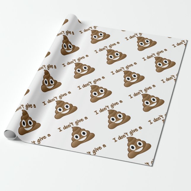 Emoji Give A Poo Wrapping Paper (Unrolled)