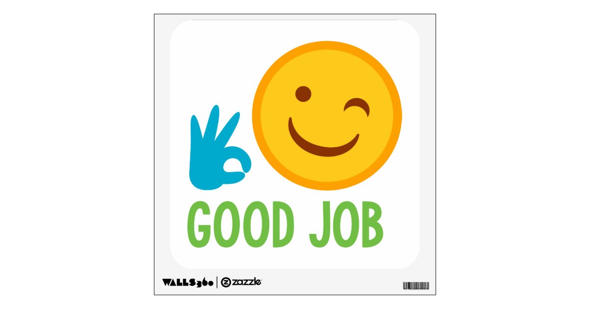 Emoji Good Job Wall Decal | Zazzle