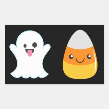 Emoji Halloween Ghost & Candy Corn Stickers by MishMoshEmoji at Zazzle