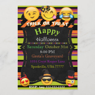 Emoji Halloween Party or Halloween Birthday Invite