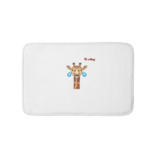 emoji happy crying giraffe face   bath mat (Front)