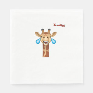 emoji happy crying giraffe face   napkins