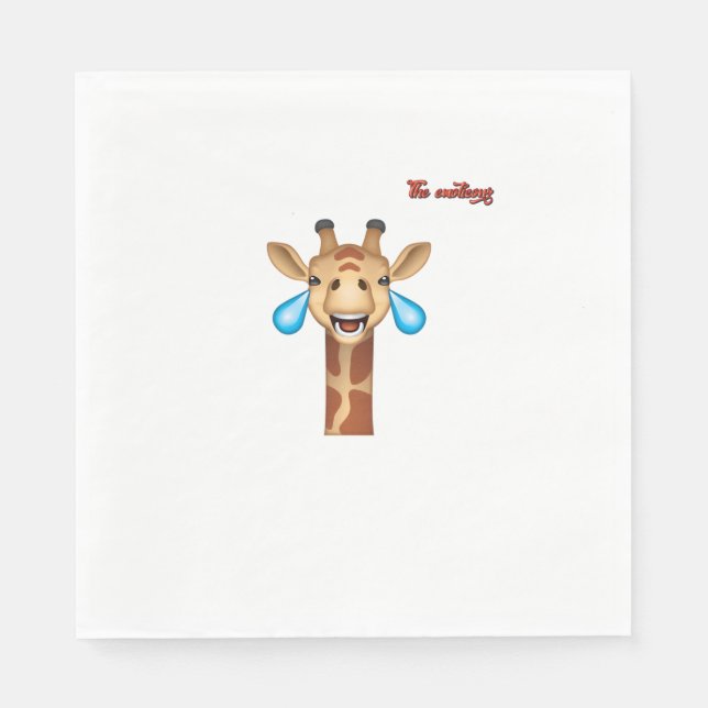 emoji happy crying giraffe face   napkins (Front)