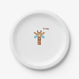 emoji happy crying giraffe face paper plates
