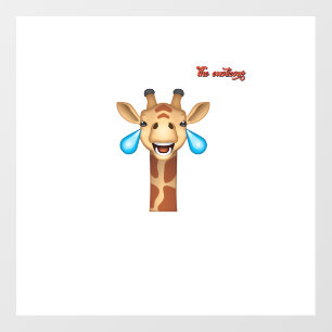 emoji happy crying giraffe face wall decal