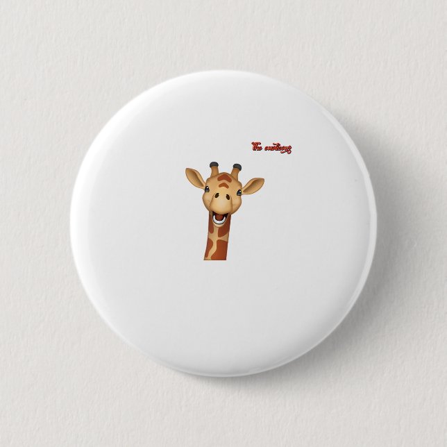 emoji happy enthusiastic giraffe face  button (Front)