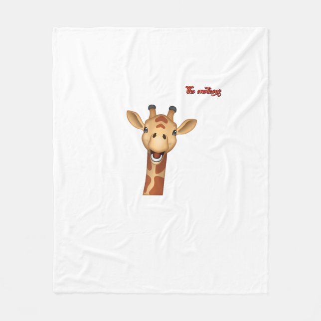 emoji happy enthusiastic giraffe face  fleece blanket (Front)