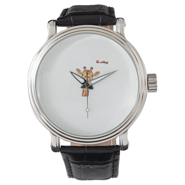 emoji happy enthusiastic giraffe face  watch (Front)