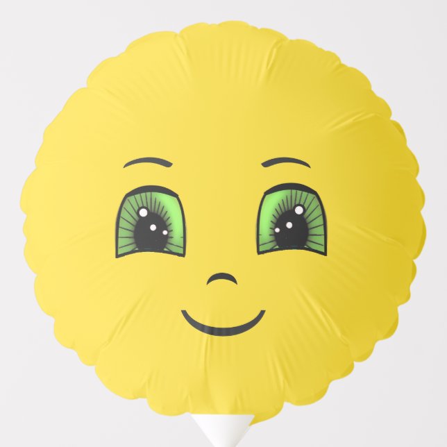 Emoji Happy Face Bright Yellow Balloon (Front)