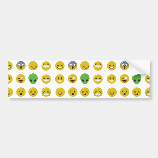 Emoji happy face bumper sticker (Front)